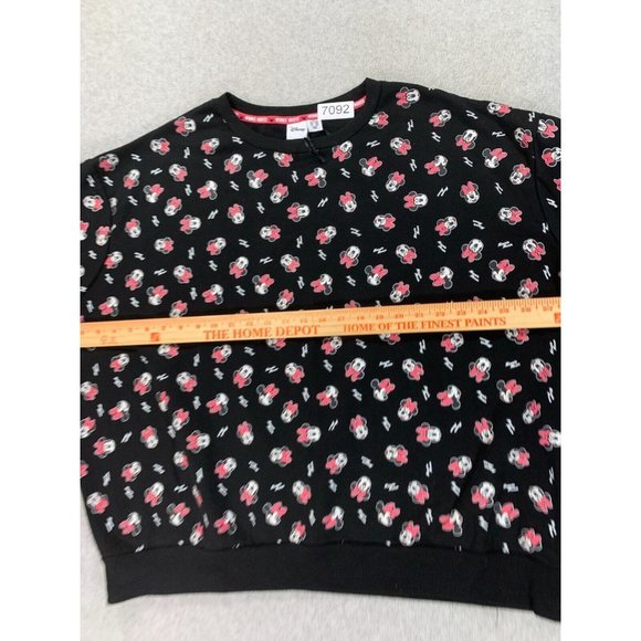 Disney Minnie Mouse Logo Crew Sweatshirt (Women's XXL) Black - Picture 7 of 12